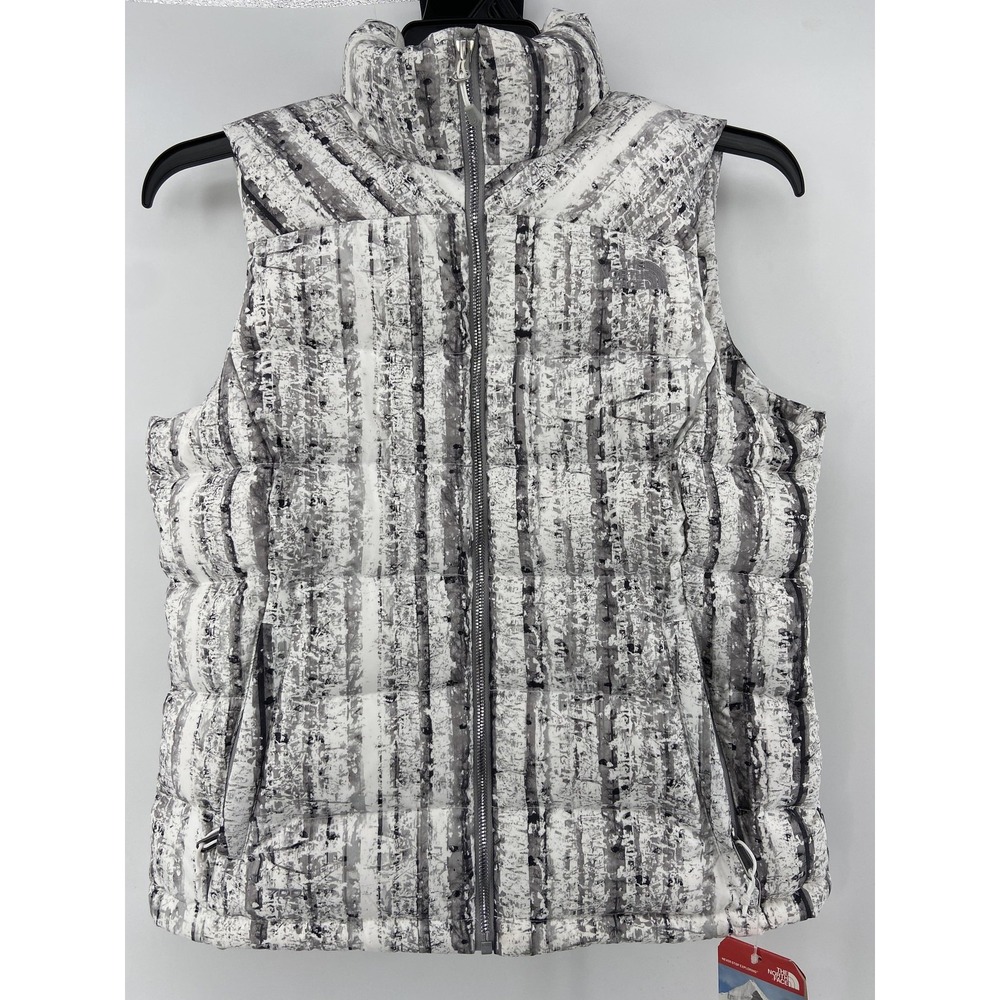 The North Face Vest Womens Medium Nuptse 2 Down Puffer White‎ Birch Outdoor Hike